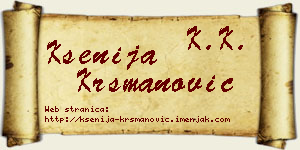 Ksenija Krsmanović vizit kartica